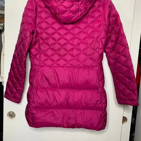 The North Face women’s hot pink Tyndall 550 Down mid-length puffer jacket Medium - Picture 6 of 16